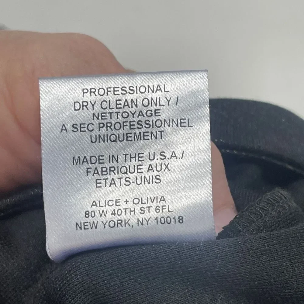 Alice + Olivia Women's Slim Zipper Front Black Leggings Size 6 - Picture 8 of 8